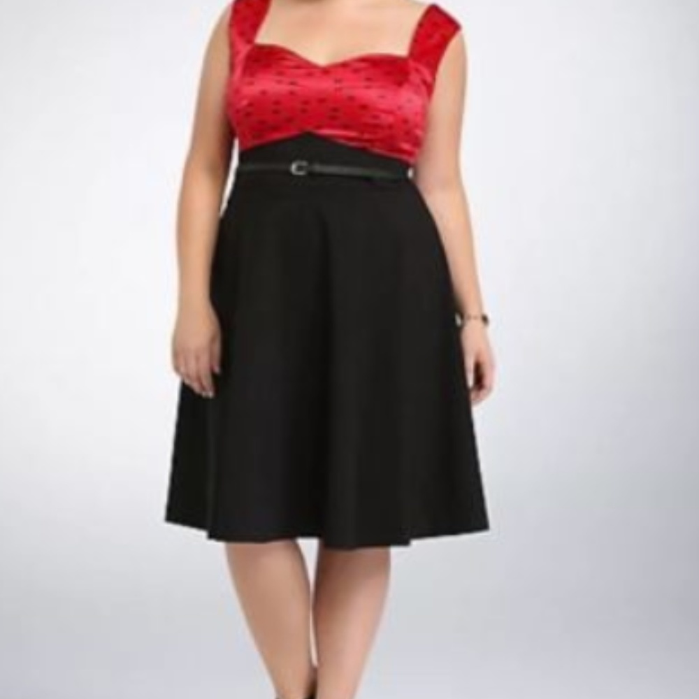 Torrid Retro Chic Rockabilly Swing Dress Red/black